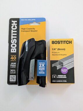 Bostitch High Capacity Compact Stapler with Premium Standard Staples